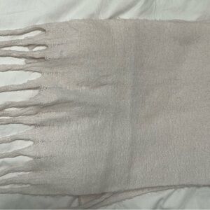 Soft Cream Fringe Scarf